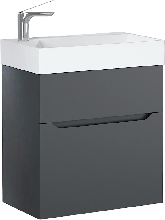 Тумба под раковину Jorno Folk 55 подвесная, антрацит