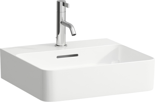 Накладная раковина Laufen Val 8.1528.1.000.104.1 45 белая, квадратная, с 1 отверстием под смеситель