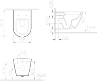 Комплект Унитаз подвесной VitrA Sanibelle 7551B003-0075 безободковый + Крышка 801-003-019 с микролифтом + Инсталляция Geberit Duofix Delta 458.149.21.1 с кнопкой смыва, хром