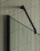 Душевая перегородка Maybahglass MGD-701-6ш 69 см, профиль черный, стекло прозрачное