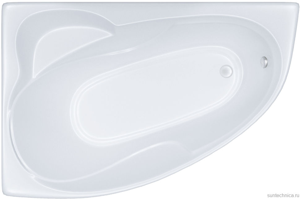 Акриловая ванна Triton Изабель R 170x100 см, угловая, правая, пристенная, белая, асимметричная, с каркасом, с сиденьем