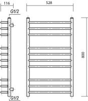 Полотенцесушитель электрический Domoterm Калипсо П10 50x80, хром, R