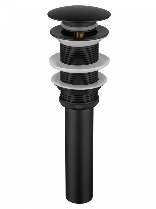 Донный клапан для раковины Wonzon & Woghand WW-88SS04-MB без перелива, матовый черный