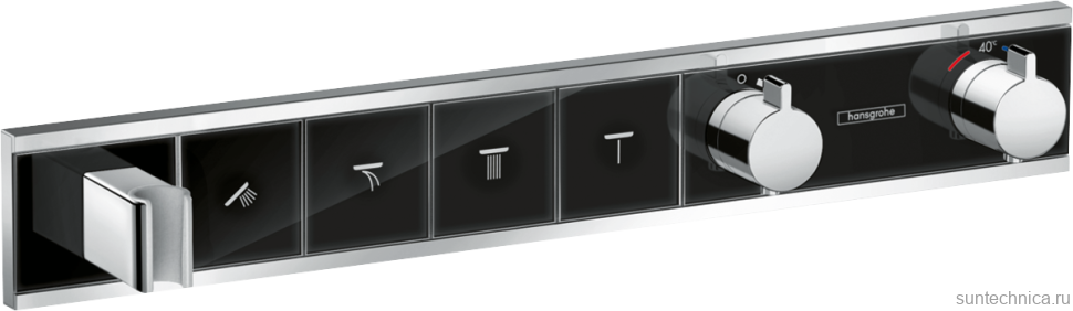 Термостатический смеситель встраиваемый Hansgrohe RainSelect 15357600 С ВНУТРЕННЕЙ ЧАСТЬЮ, шлифованный черный хром