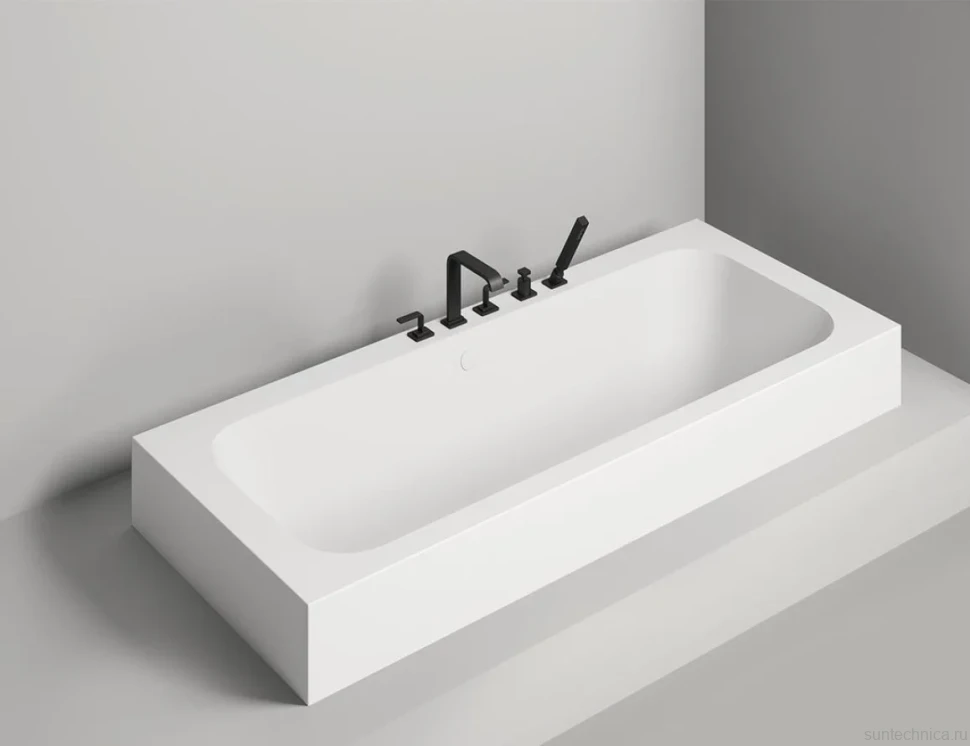 Ванна из искусственного камня Salini Orlanda Axis 190x80 см, встраиваемая, белая, на ножках