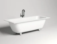 Ванна из искусственного камня Salini Orlanda Axis 190x80 см, встраиваемая, белая, на ножках