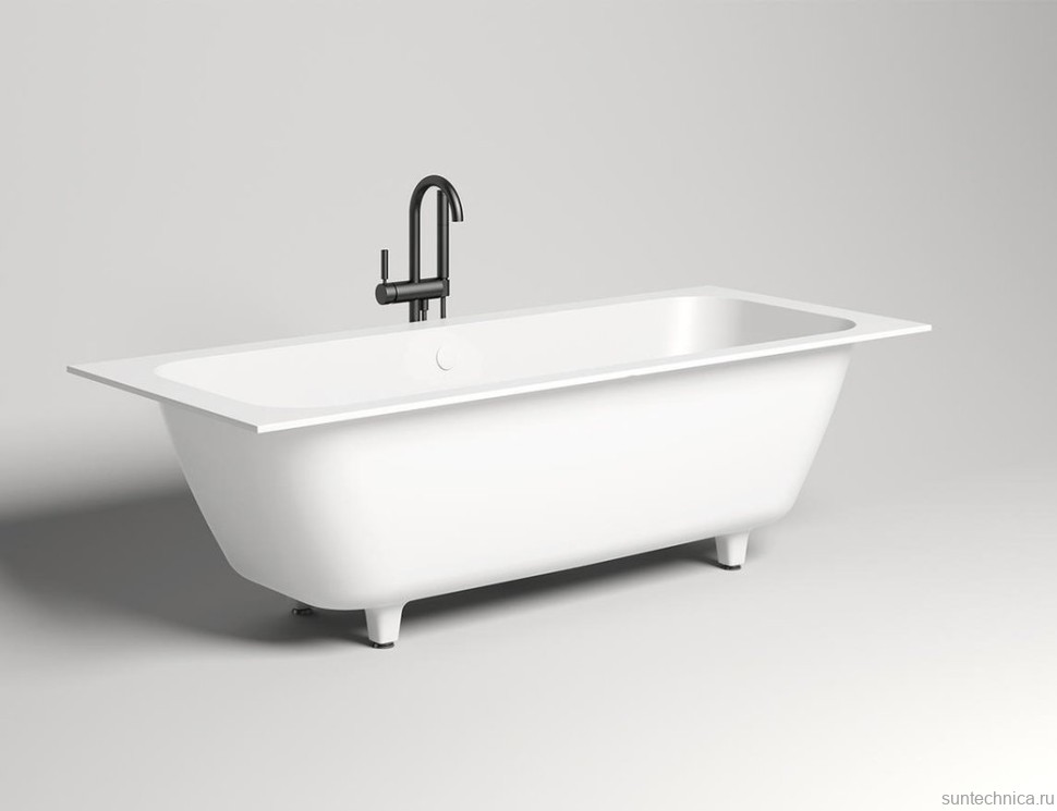 Ванна из искусственного камня Salini Orlanda Axis 190x80 см, встраиваемая, белая, на ножках