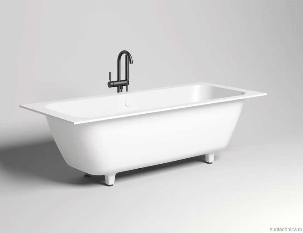 Ванна из искусственного камня Salini Orlanda Axis 190x80 см, встраиваемая, белая, на ножках