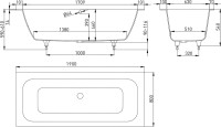 Ванна из искусственного камня Salini Orlanda Axis 190x80 см, встраиваемая, белая, на ножках