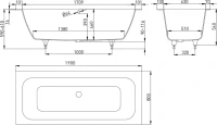Ванна из искусственного камня Salini Orlanda Axis 190x80 см, встраиваемая, белая, на ножках