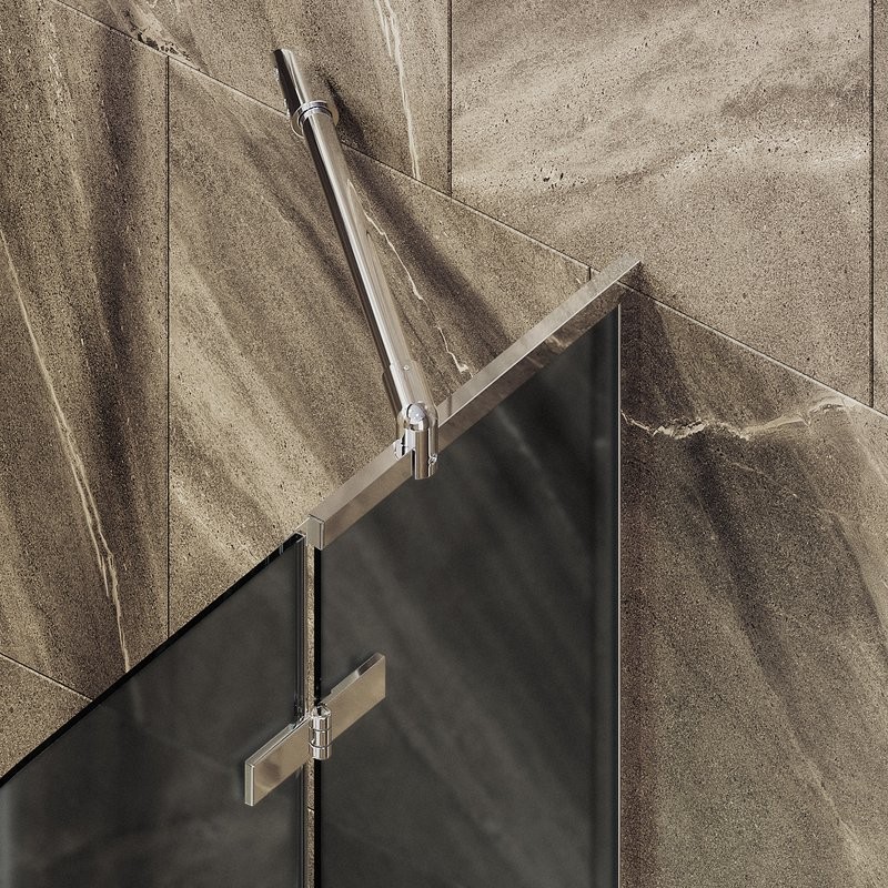 Шторка на ванну Maybahglass MGV-660-4 69 см, профиль хром, стекло графит матовое