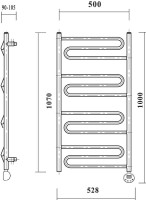 Полотенцесушитель электрический Domoterm Офелия П12 50x100, хром, L