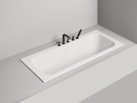 Ванна из искусственного камня Salini Orlanda Axis S-Stone 180x80 см, встраиваемая, матовая белая, на ножках