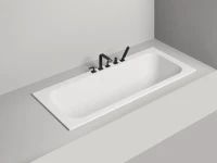 Ванна из искусственного камня Salini Orlanda Axis S-Stone 180x80 см, встраиваемая, матовая белая, на ножках
