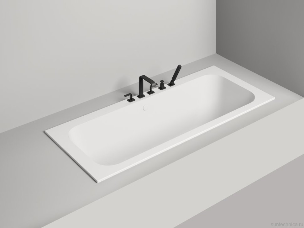 Ванна из искусственного камня Salini Orlanda Axis S-Stone 180x80 см, встраиваемая, матовая белая, на ножках