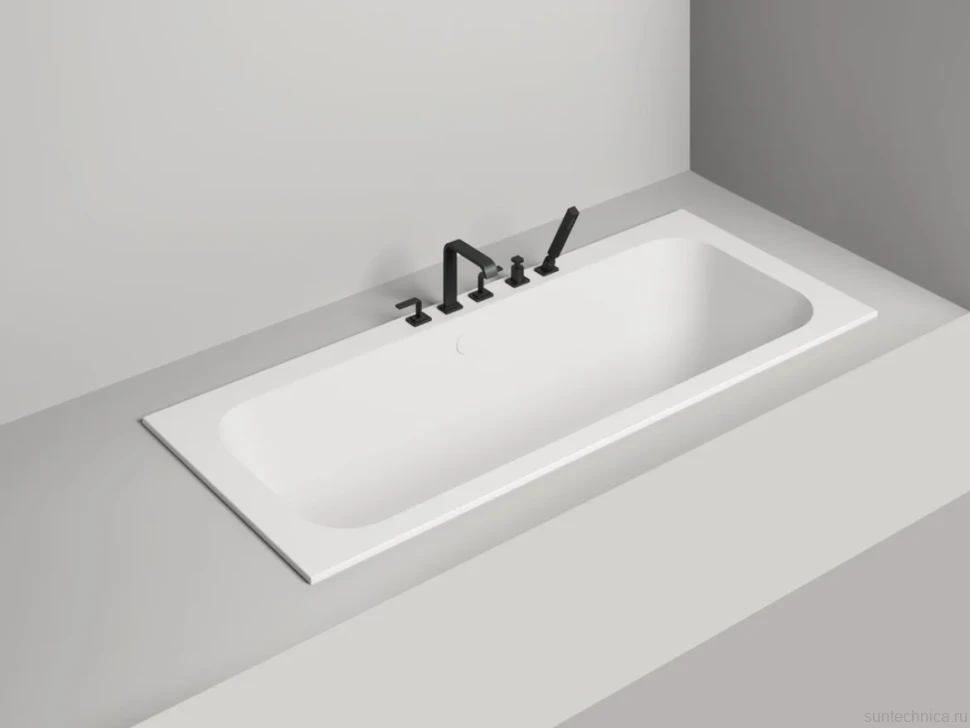 Ванна из искусственного камня Salini Orlanda Axis S-Stone 180x80 см, встраиваемая, матовая белая, на ножках