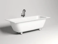 Ванна из искусственного камня Salini Orlanda Axis S-Stone 180x80 см, встраиваемая, матовая белая, на ножках