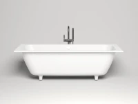 Ванна из искусственного камня Salini Orlanda Axis S-Stone 180x80 см, встраиваемая, матовая белая, на ножках