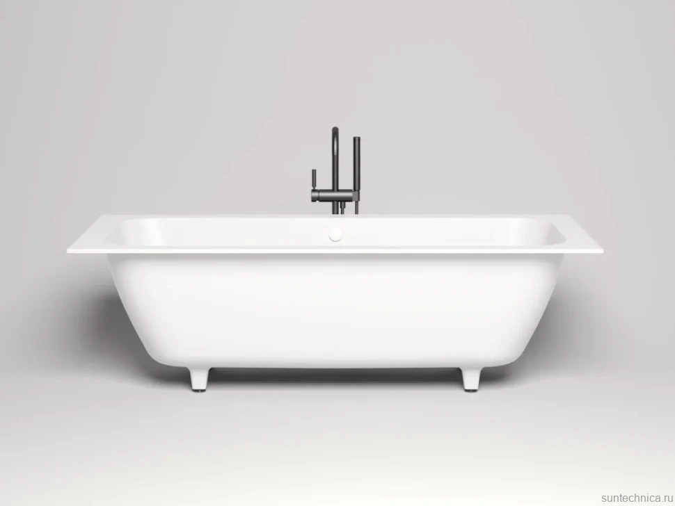 Ванна из искусственного камня Salini Orlanda Axis S-Stone 180x80 см, встраиваемая, матовая белая, на ножках