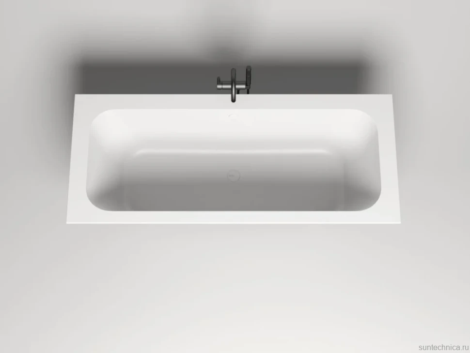 Ванна из искусственного камня Salini Orlanda Axis S-Stone 180x80 см, встраиваемая, матовая белая, на ножках