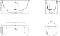 Ванна из искусственного камня Salini Orlanda Axis S-Stone 180x80 см, встраиваемая, матовая белая, на ножках