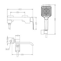 Смеситель для ванны Raglo R02.30.03, сатин золотой Смеситель для ванны Raglo R02.30.03, сатин золотой
