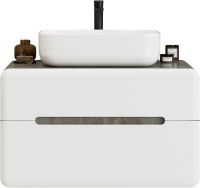 Тумба под раковину со столешницей Art&Max Genova 80 подвесная, 2 ящика, бетон бромо