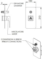 Встраиваемый смеситель для душа и ванны Remer Absolute AU09KBCFP С ВНУТРЕННЕЙ ЧАСТЬЮ, черный хром брашированный