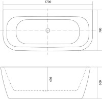 Акриловая ванна AQUATEK Алтея AQ-123778 170x80 см, пристенная, белая, овальная, на ножках, со сливом-переливом