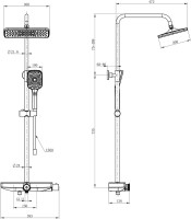 Душевая стойка Wonzon & Woghand WW-B3098-A-CR хром