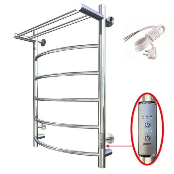 Полотенцесушитель электрический Тругор Пэк 5 П 80х40 с выключателем