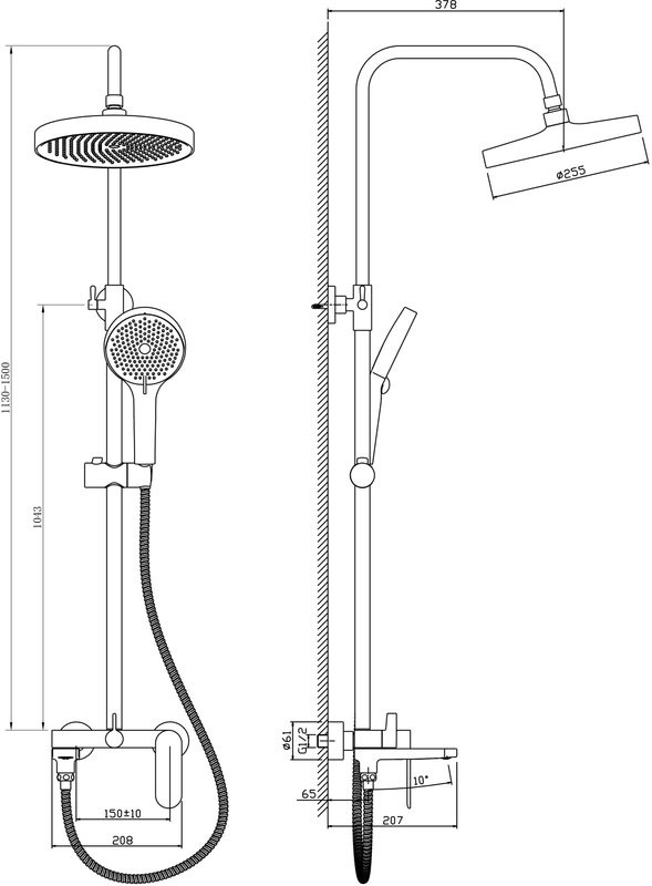 Душевая стойка BELZ B713 B24713-5 золото