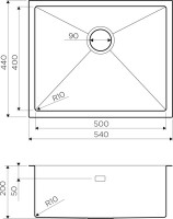 Мойка кухонная Omoikiri Taki 54-U/IF-IN нержавеющая сталь