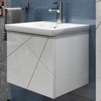 Тумба с раковиной Vigo Geometry 50 подвесная, белая, раковина Como 50