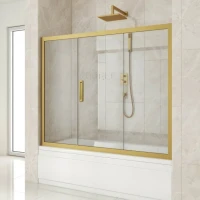 Шторка на ванну Kubele DE019 P3-CLN-BR 170х150 см, профиль бронза