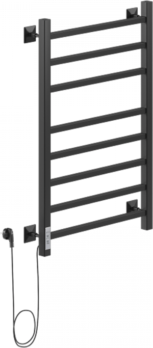 Полотенцесушитель электрический Ника Step-2 80/50 черный матовый, L