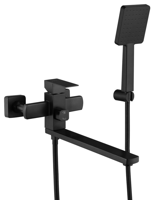 Смеситель с длинным изливом для ванны Fmark FS8124H черный