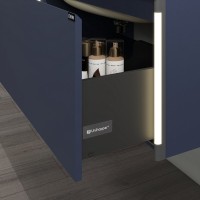 Тумба с раковиной Black&White Universe 100 подвесная, P14 dark blue, с подсветкой