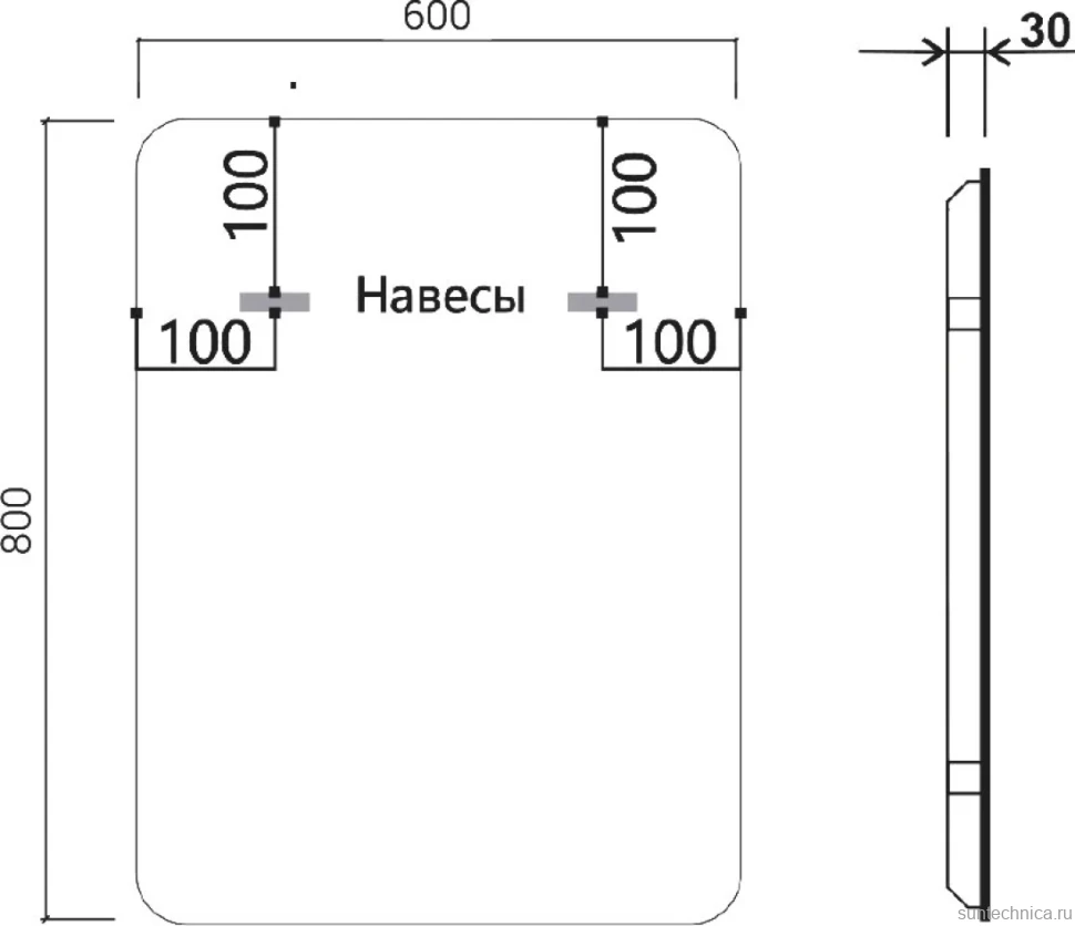 Мебель для ванной комнаты Vincea Mia 65 белая глянцевая