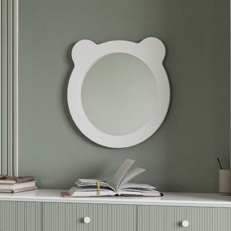 Зеркало AQUATON Каспер Мишка круглое, белое матовое