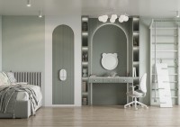 Зеркало AQUATON Каспер Мишка круглое, белое матовое