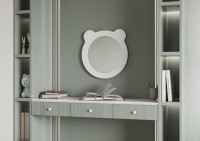 Зеркало AQUATON Каспер Мишка круглое, белое матовое