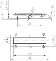 Душевой трап (лоток) MCH Chudej Basik CH350BC 35 см, решетка матовая черная, с сифоном