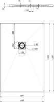 Поддон для душа Aquanet Pleasure NEW 004G 140x90 с сифоном, серый камень