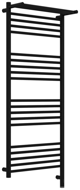 Полотенцесушитель электрический Сунержа Богема 3.1 31-6007-1250 130x55 см, подключение справа, матовый черный, лесенка, с полкой