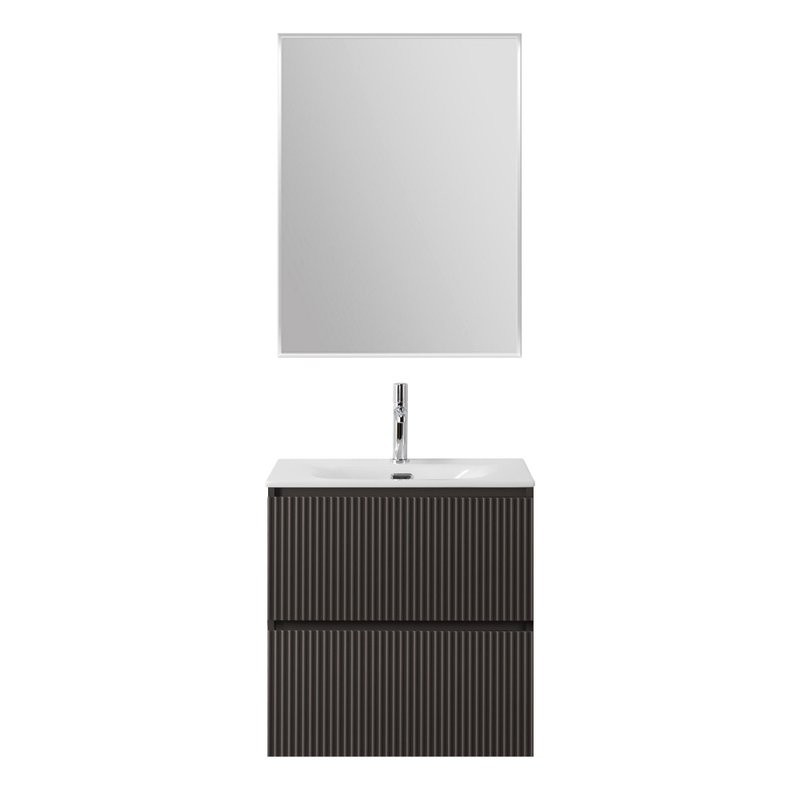 Мебель для ванной комнаты BelBagno Uno-mini 60 подвесная, 2 ящика, матовая темно-серая