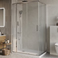 Душевой уголок BelBagno Luce AH-21-140/90-C-Cr профиль хром, стекло прозрачное