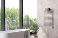 Полотенцесушитель электрический Сунержа Богема 3.1 00-6007-8050 90x55 см, подключение справа, без покрытия, лесенка, с полкой