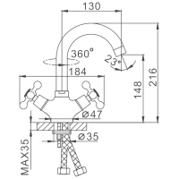 Смеситель для раковины Frap H19 F1319 хром Смеситель для раковины Frap H19 F1319 хром