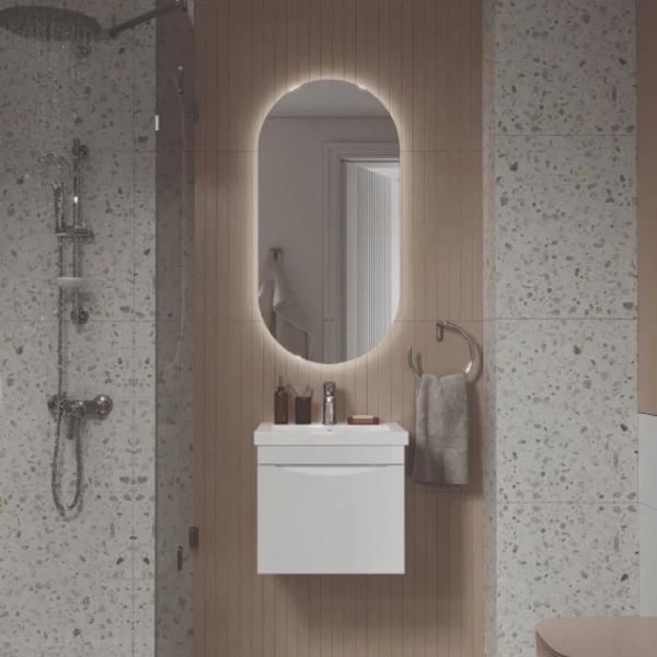 Мебель для ванной комнаты Velvex Vizo 50 подвесная, глянцевая белая